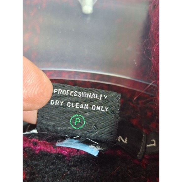 Vtg 80s I.B. Diffusion Mohair Wool Thick Furry Plaid Bright Cardigan Womens Sz L - Picture 5 of 15